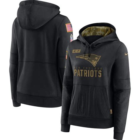 Women's Nike Black New England Patriots 2020 Salute to Service Performance Pullover Hoodie