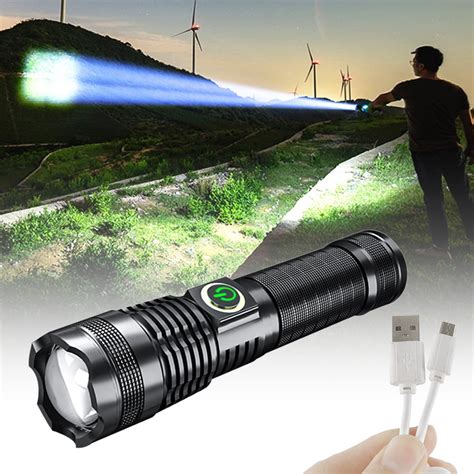 Rechargeable 1000000 Lumens Xhp70 Most Powerful LED Flashlight USB Zoom ...