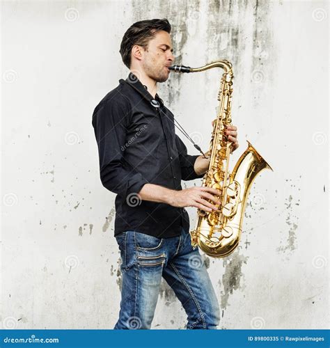 Alto Saxophone Artist Classical Jazz Musician Sax Concept Stock Image - Image of performer ...