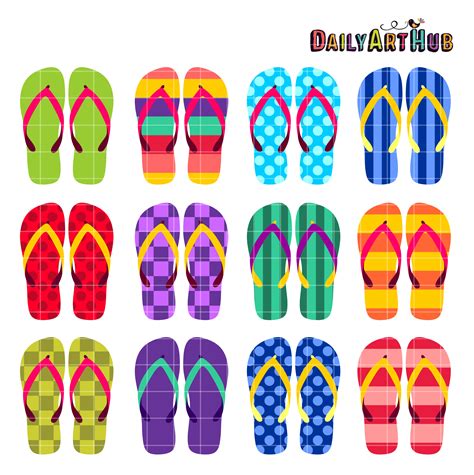 Flip Flops Clip Art Set – Daily Art Hub – Free Clip Art Everyday