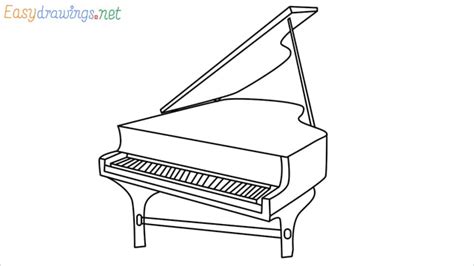 How to draw a Piano step by step - [12 EASY Phase] + [Video]