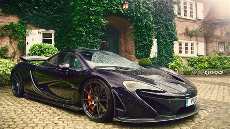 wallpaper mclaren, p1, rain, pavement, side view HD : Widescreen : High Definition : Fullscreen