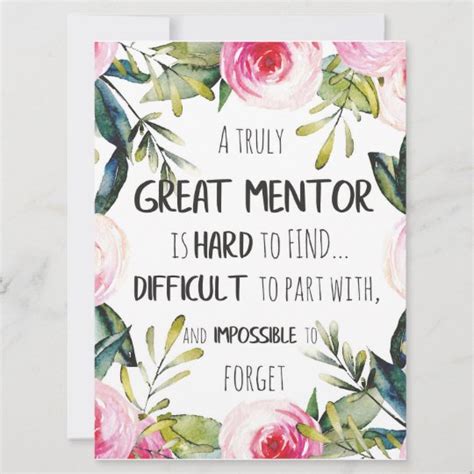 Truly Great mentor Gift Mentor Appreciation Quote Card | Zazzle.com