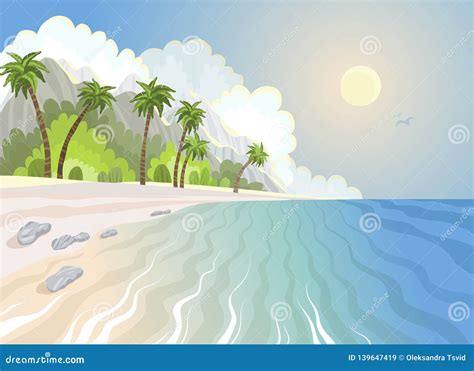 Paradise Beach. Cartoon Vector | CartoonDealer.com #54348851