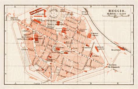 Old map of Reggio (Reggio Emilia) in 1903. Buy vintage map replica ...