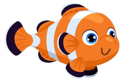 Premium Vector | Clown fish cartoon icon tropical sea fauna isolated on ...