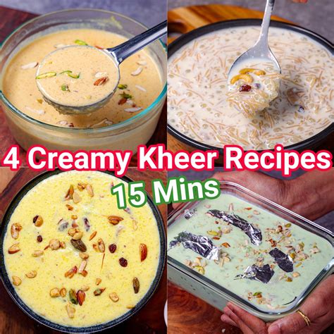 4 Creamy Kheer Recipes in 15 Mins | Quick & Easy Instant Kheer Recipe ...