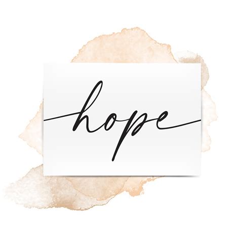 Hope Word Art Print Hope Cursive Script Font Wall Art - Etsy