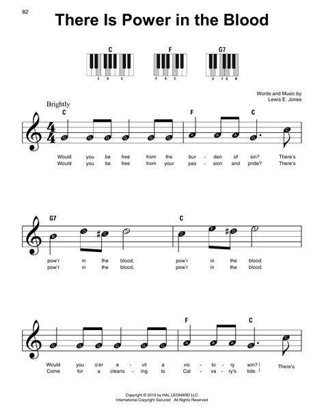 There Is Power In The Blood by Lewis E. Jones Sheet Music for Super Easy Piano at Sheet Music Direct