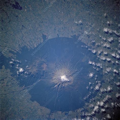 Mount Taranaki volcano, from space - Stock Image - E380/0546 - Science ...