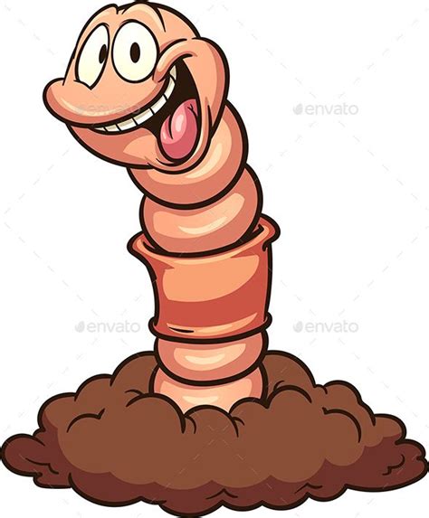 a worm crawling out of the ground - animals characters