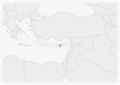 Cyprus Map Highlighted in Cyprus Flag Colors Stock Vector ...