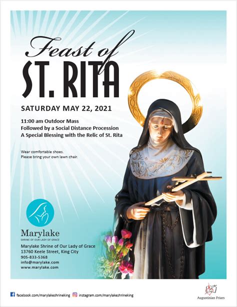 Feast of St Rita — Marylake Shrine of Our Lady of Grace