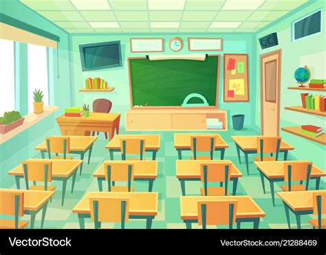 Cartoon Empty School College Classroom Royalty Free Vector - Bank2home.com