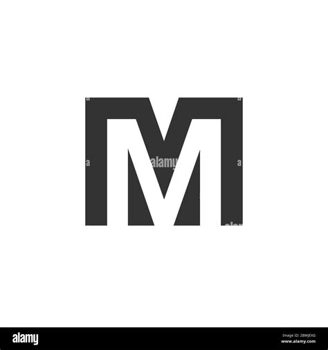 Letter M typography logo vector with negative space style design isolated on a white background ...