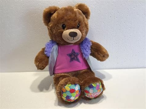 Build A Bear Workshop Birthday Bear Brown Pink Happy Birthday - Etsy