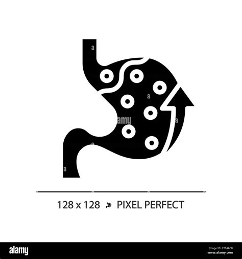 2D black glyph style acid reflux icon Stock Vector Image & Art - Alamy