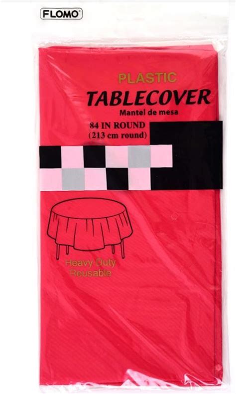 Wholesale Round Table Covers - Red, Vinyl, 84" - DollarDays