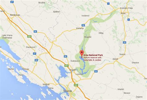 Map of Krka National Park