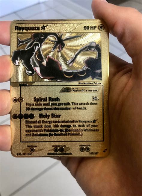 Rayquaza Gold Star Custom Metal Pokemon Card | Etsy