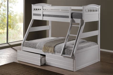 Ashley White Duo, Double Single Bunk Beds with Drawers | Bunk beds ...