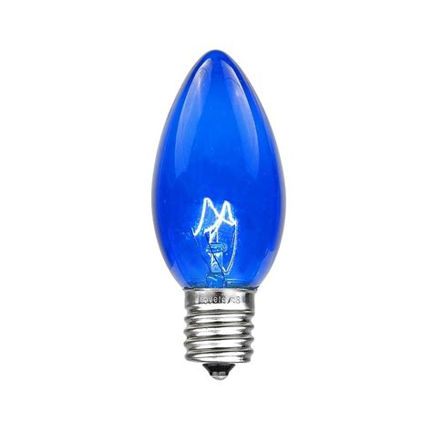 25 Pack of Transparent Blue C9 Christmas Replacement Lamps