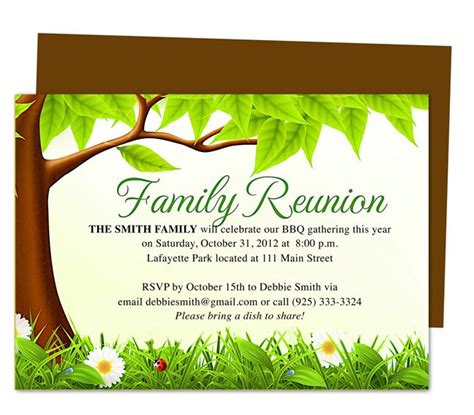 Family Tree Reunion Party Invitations Templates. Invitation with regard to Reunion Invitation ...