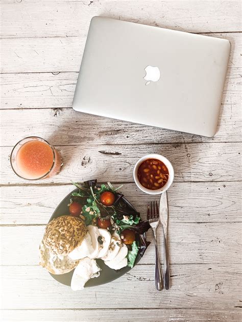 Tray with breakfast on bed near book · Free Stock Photo