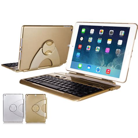 Best 360 Degree Rotation Removable Gold iPad Air 2 Keyboard IPK06 | Cheap Cell-phone Case With ...