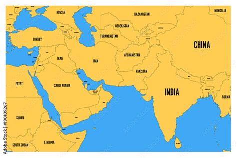 Middle East Map Easy To Read - Get Latest Map Update