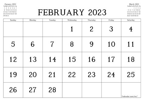 Year 2023 February Calendar – Get Calender 2023 Update