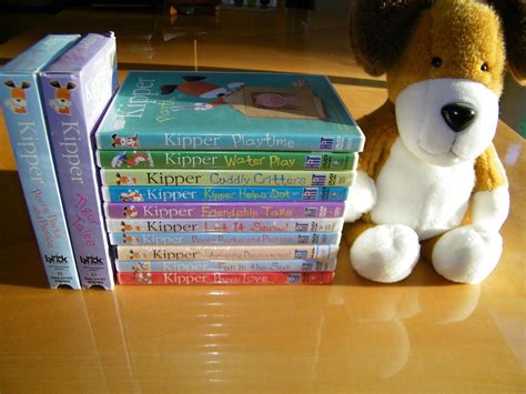 Rare HTF Kipper the dog plush stuffed toy and lot of ten DVDs and two VHS movies | #1827701943