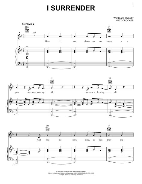 I Surrender | Sheet Music Direct