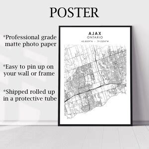 Ajax City Map Print Ajax Ontario Map Print Ajax Ontario Map Decor ...