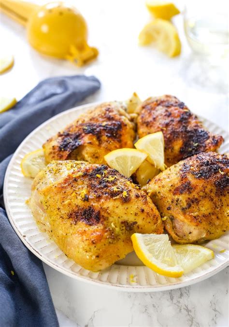 Baked Lemon Pepper Chicken Thighs - Gal on a Mission