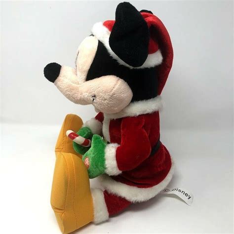 Gemmy Animated Singing Mickey Mouse Santa Christmas Plush Candy Cane ...