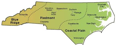 USGS NC Projects, Physiographic Region Index | North carolina map ...