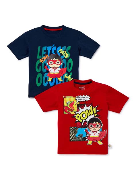 Ryan's World Boys Super Ryan Short Sleeve Graphic T-Shirt, 2-Pack, Sizes 4-7 - Walmart.com