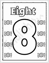 Number 8 Color Page sketch template