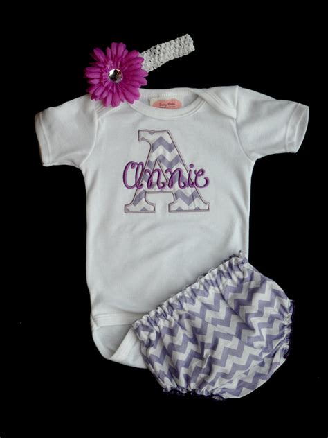 Chevron Personalized Baby Girl Clothes Newborn Gril by sassylocks