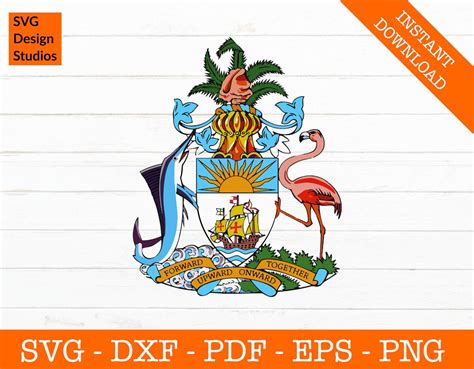 Bahamas Svg, Bahamas Seal, Badge, Coat of Arms, Emblem, Flag Svg Cut File PNG DXF Cricut Vector ...