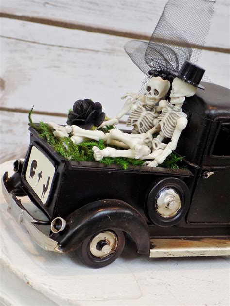 Halloween Skeleton Wedding Cake Topper Bride & Groom - Etsy