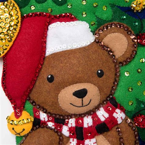 Bucilla Teddy Bear Christmas Stocking - Felt Applique Kit 89231E ...