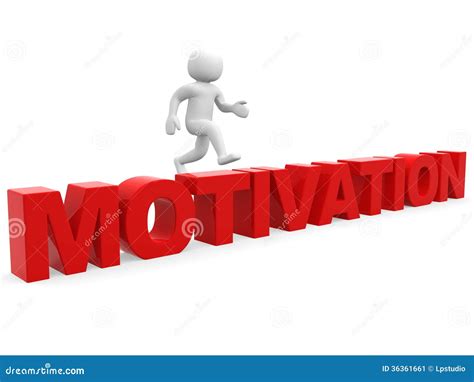 3d Person - Man, People Jumping Over Word Motivation. Businessman Stock ...