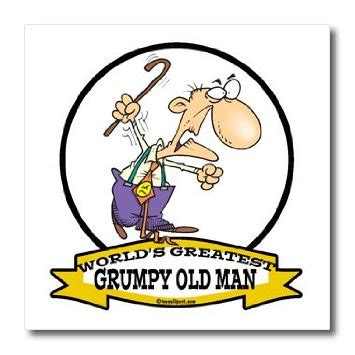 Grumpy Old Man Cartoon Face - canvas-insight