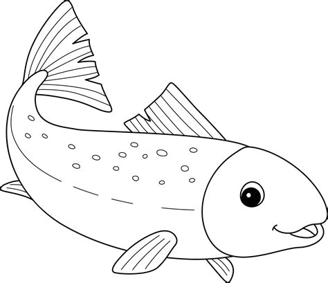 Salmon Animal Isolated Coloring Page for Kids 11487137 Vector Art at Vecteezy