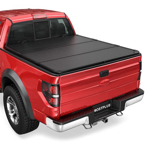 Buy MOSTPLUS Tri-Fold Hard Truck Bed Tonneau Cover On Top Compatible ...