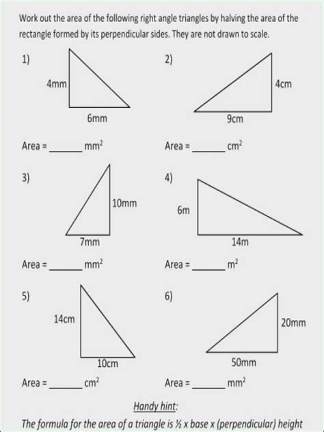 Triangle Perimeter And Area Worksheets