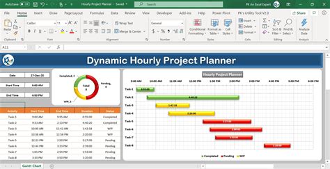 Dynamic Hourly Project Planner (Gantt chart) - PK: An Excel Expert