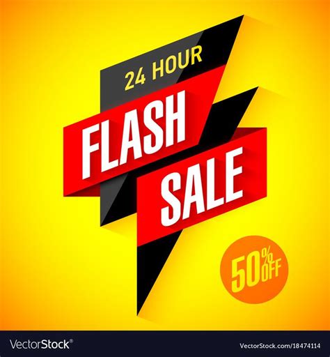 24 hour flash sale banner Royalty Free Vector Image , #Aff, #flash, # ...